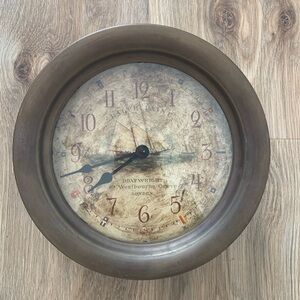 Rare Timeworks Vintage Porthole Nautical Wall Clock Ralph Paine Boatwright 10.5”